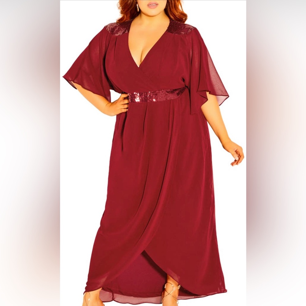 Beautiful Fall Dress! City Chic Ruby Red Dress